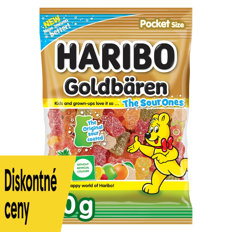 Haribo Goldbären kyslé želé s ovocnými príchuťami 80 g