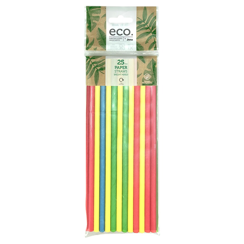Bright Mixed Paper Straws 25 Pack
