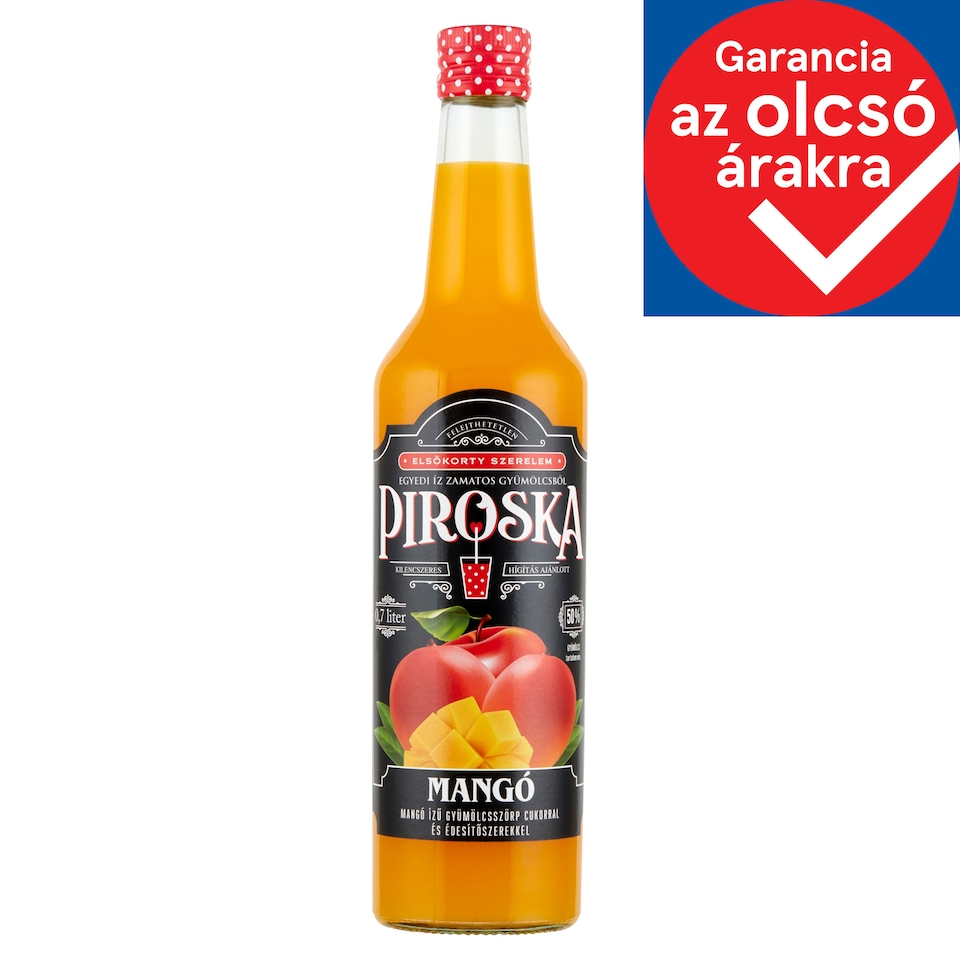 Piroska Mango-Flavored Fruit Syrup with Sugar and Sweeteners 0,7 l