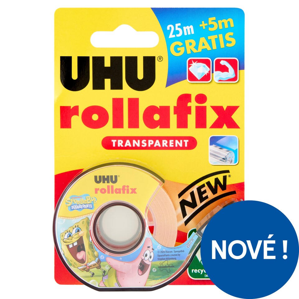 UHU Rollafix silná krystalicky čirá páska 30 m x 19 mm