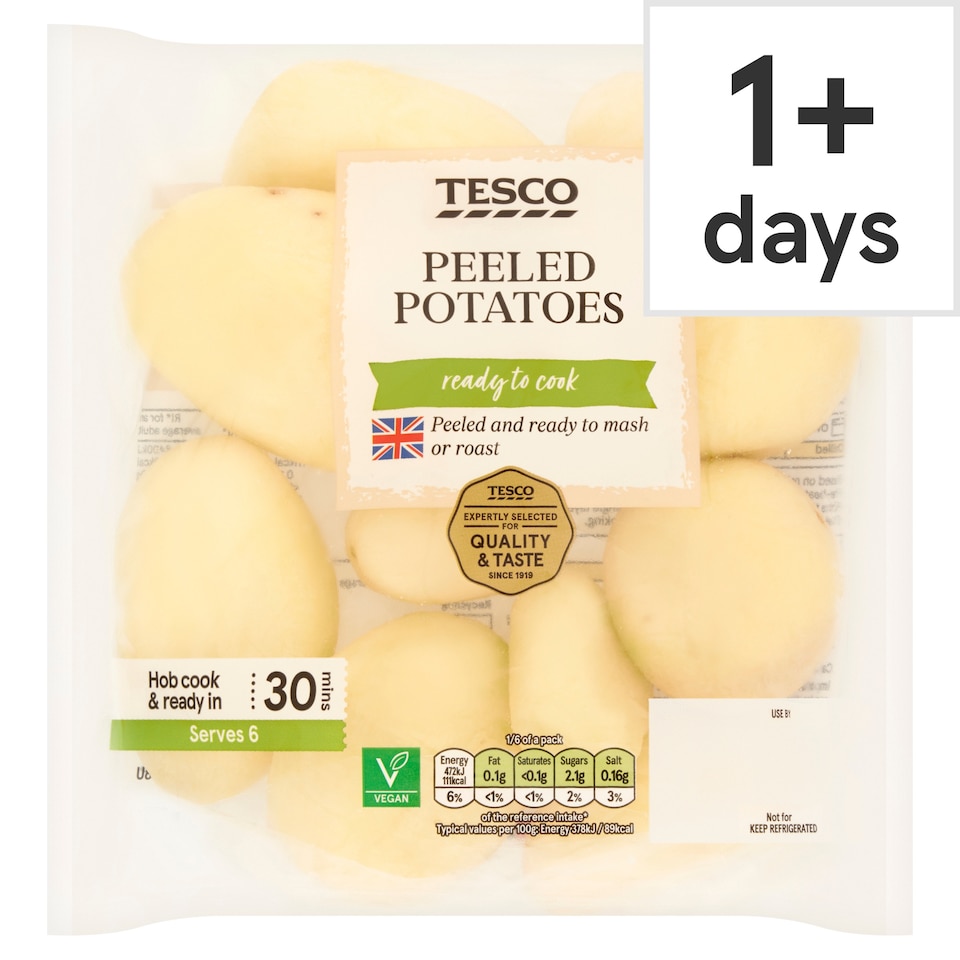 Tesco Peeled Potatoes 750G