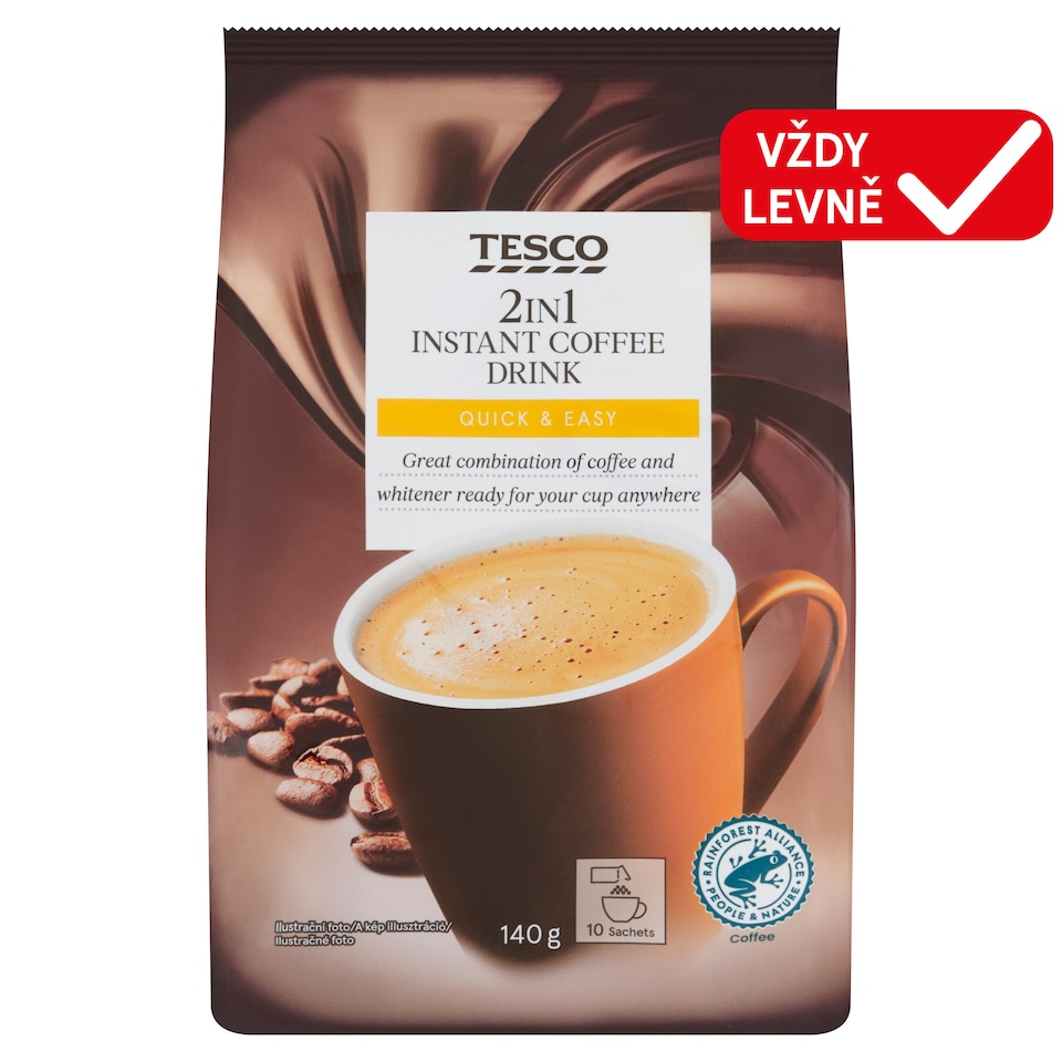 Tesco 2in1 Instant Coffee Drink 10 x 14g (140g)
