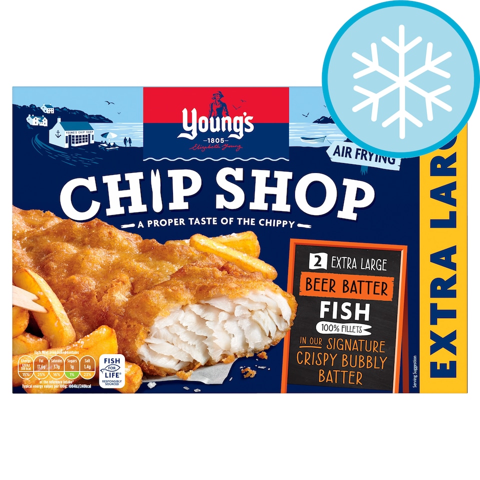 Young's Chip Shop Extra Large Beer Batter Fish Fillets 300g