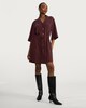 image 1 of F&F Button Through Collared Shirt Dress in Burgundy