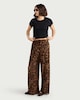 image 1 of F&F Animal Print Wide Leg Trousers in Multi Brown
