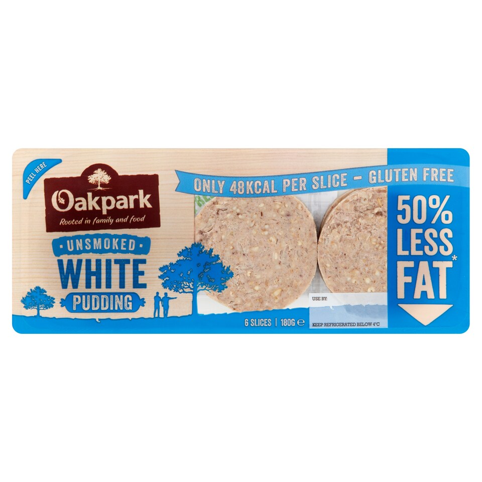 Oak Park Unsmoked White Pudding 6 Slices 180G