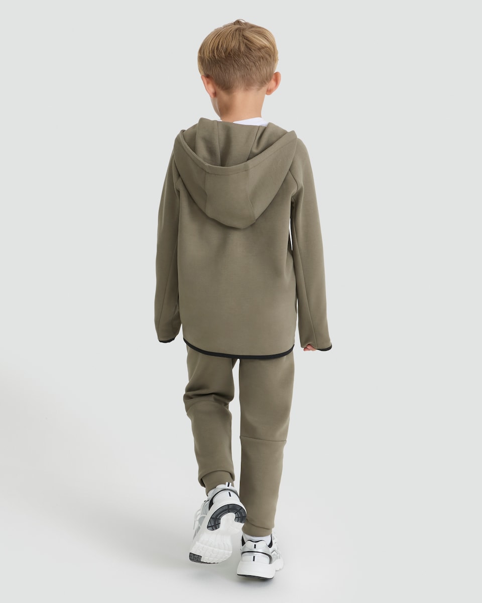 image 1 of F&F Active Boys Cotton Rich Co-ord Drawstring Joggers in Khaki