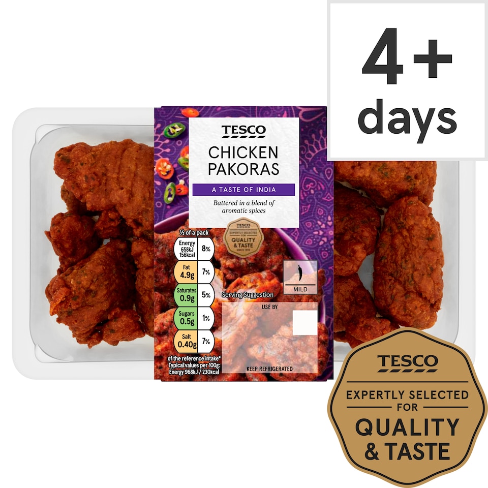 Tesco A Taste of India Chicken Pakoras 150g