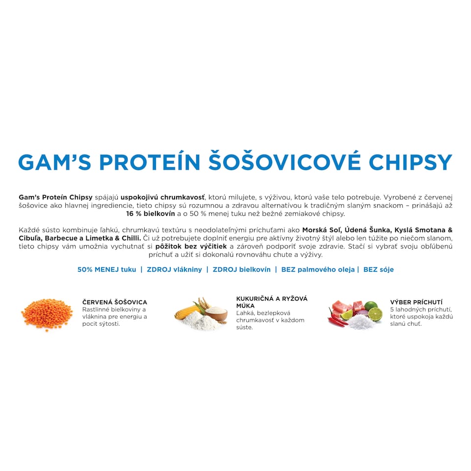 obrázok 1 z Gam's Proteínové šošovicové lupienky smažené s prídavkom morskej soli 65 g