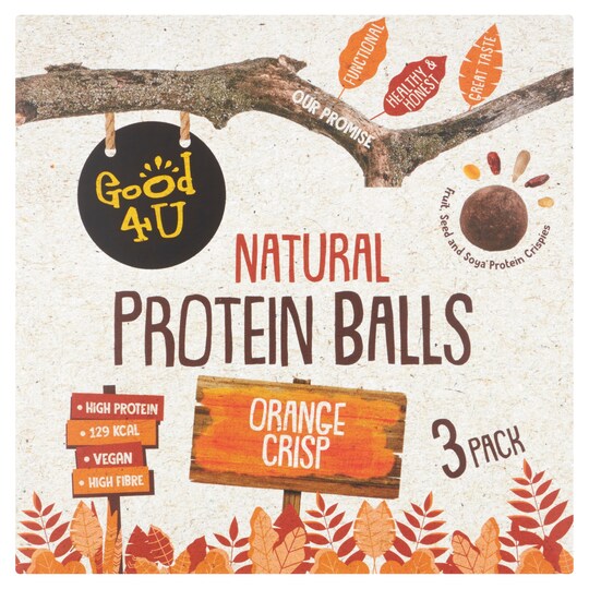 Good4u Protein Balls Orange Multipack 120G Tesco Groceries
