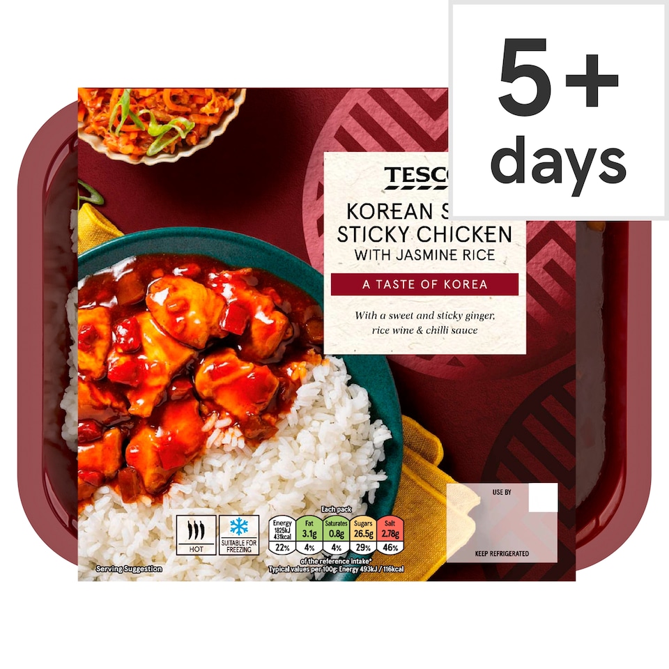 Tesco Korean Style Sticky Chicken & Jasmine Rice 400g