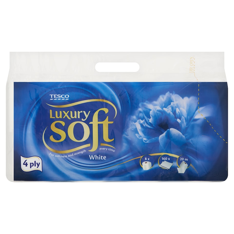 Tesco Luxury Soft White toalettpapír 4 rétegű 8 tekercs