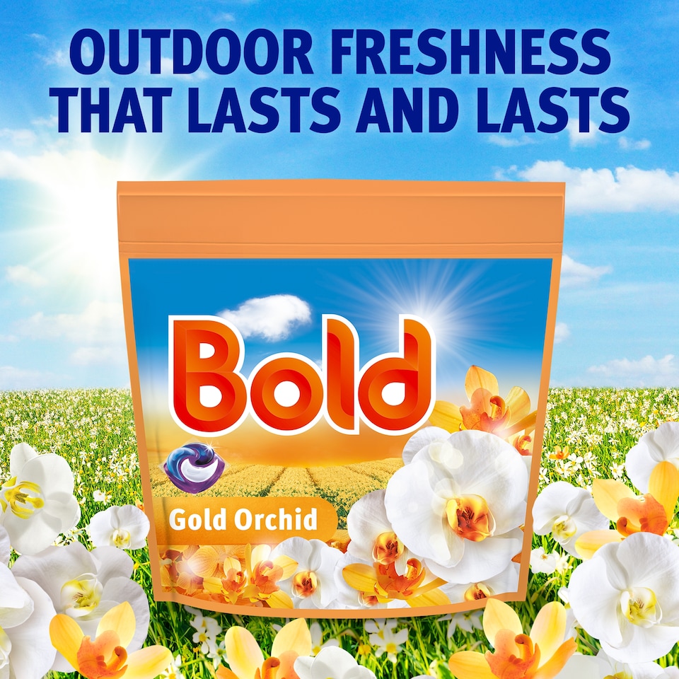 image 1 of Bold Washing Liquid Pods Gold Orchid 50 washes 985g