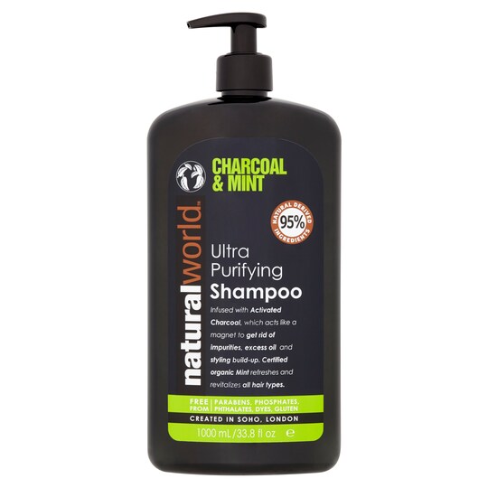 Natural World Charcoal And Mint Shampoo 1000Ml