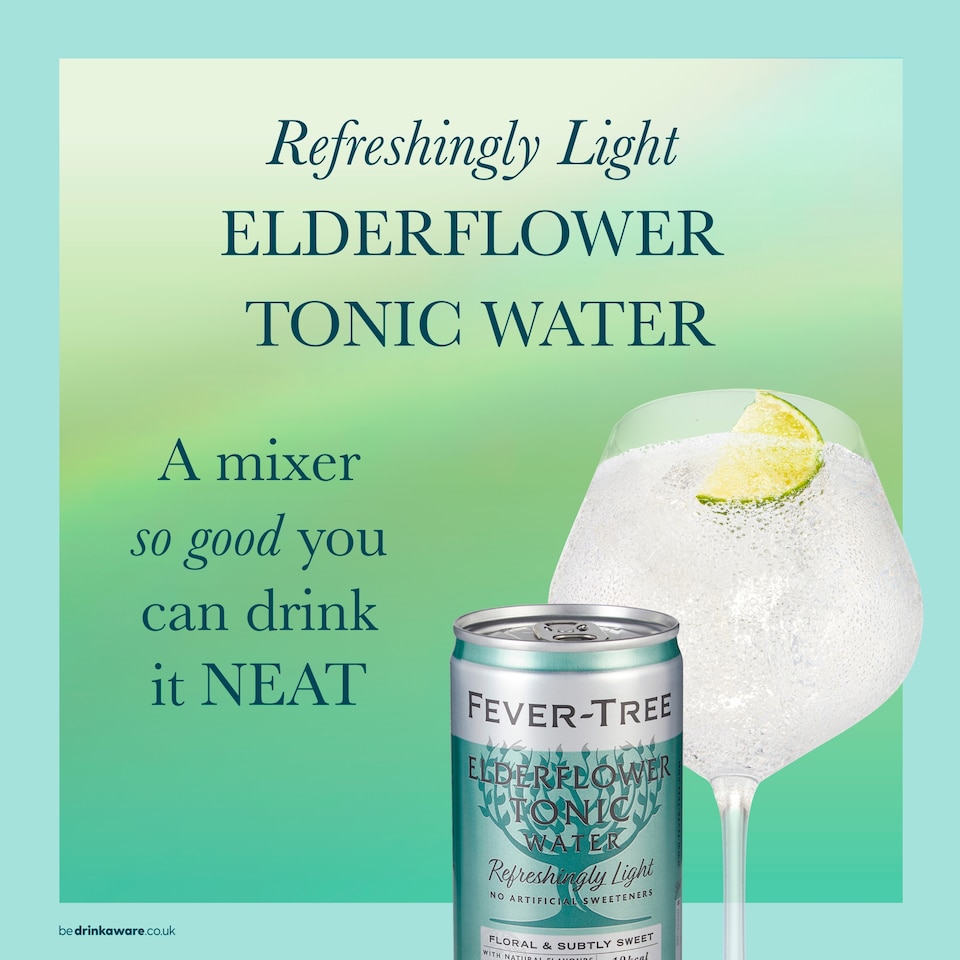 image 1 of Fever-Tree Light Elderflower Tonic Water Cans 8x150ml