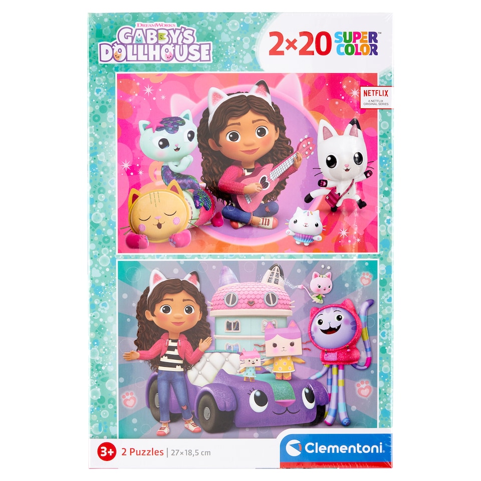 Clementoni Gabby's Dollhouse Super Color puzzle 27 x 18,5 cm 2 ks