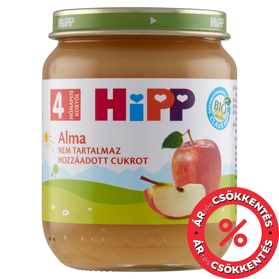 HiPP BIO alma gyümölcsdesszert 4 hónapos kortól 125 g