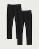 image 3 of F&F School Girls 2-Pack Regular Fit Longer Length Trousers in Black