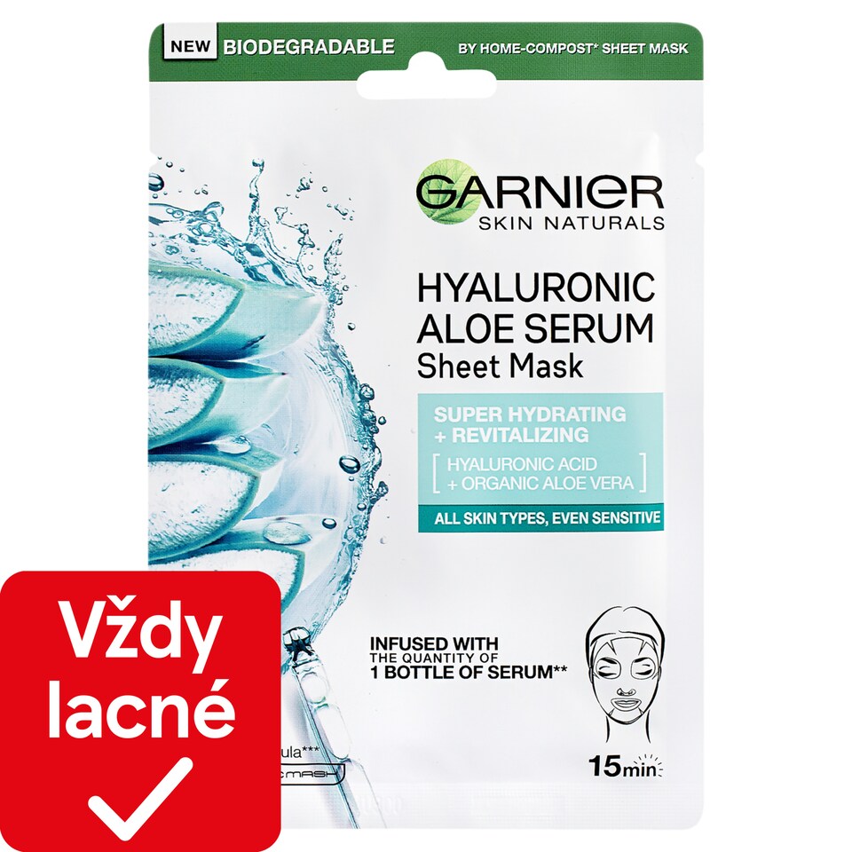 Garnier Skin Naturals Revitalizing Tissue Mask Hyaluronic Aloe, 28 g