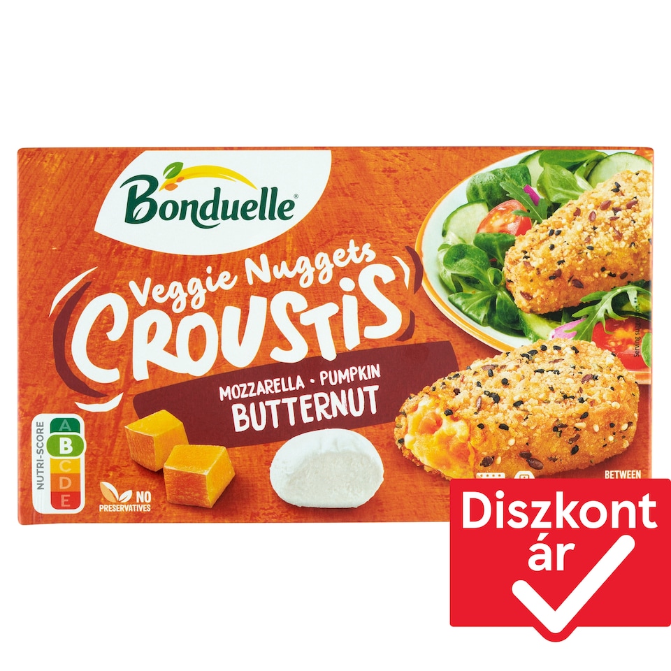 image 1 of Bonduelle Veggie Nuggets Quick-Frozen Breaded and Pre-Baked Vegetable Disc with Cheese 305 g