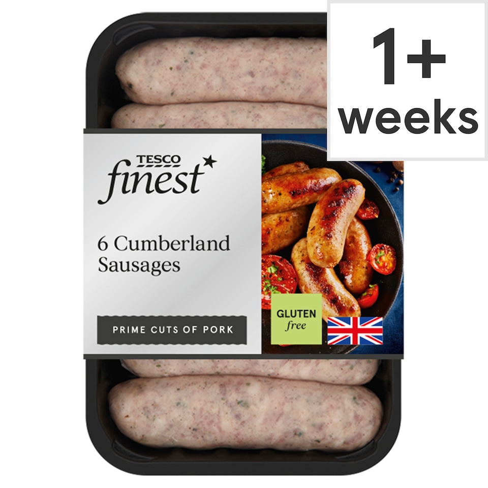  Tesco Finest 6 Cumberland Pork Sausages 400g