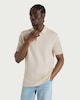 image 2 of F&F Pure Cotton Textured Polo Shirt in Cream