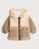 image 1 of F&F Baby Borg Textured Animal Pocket Hooded Jacket in Brown