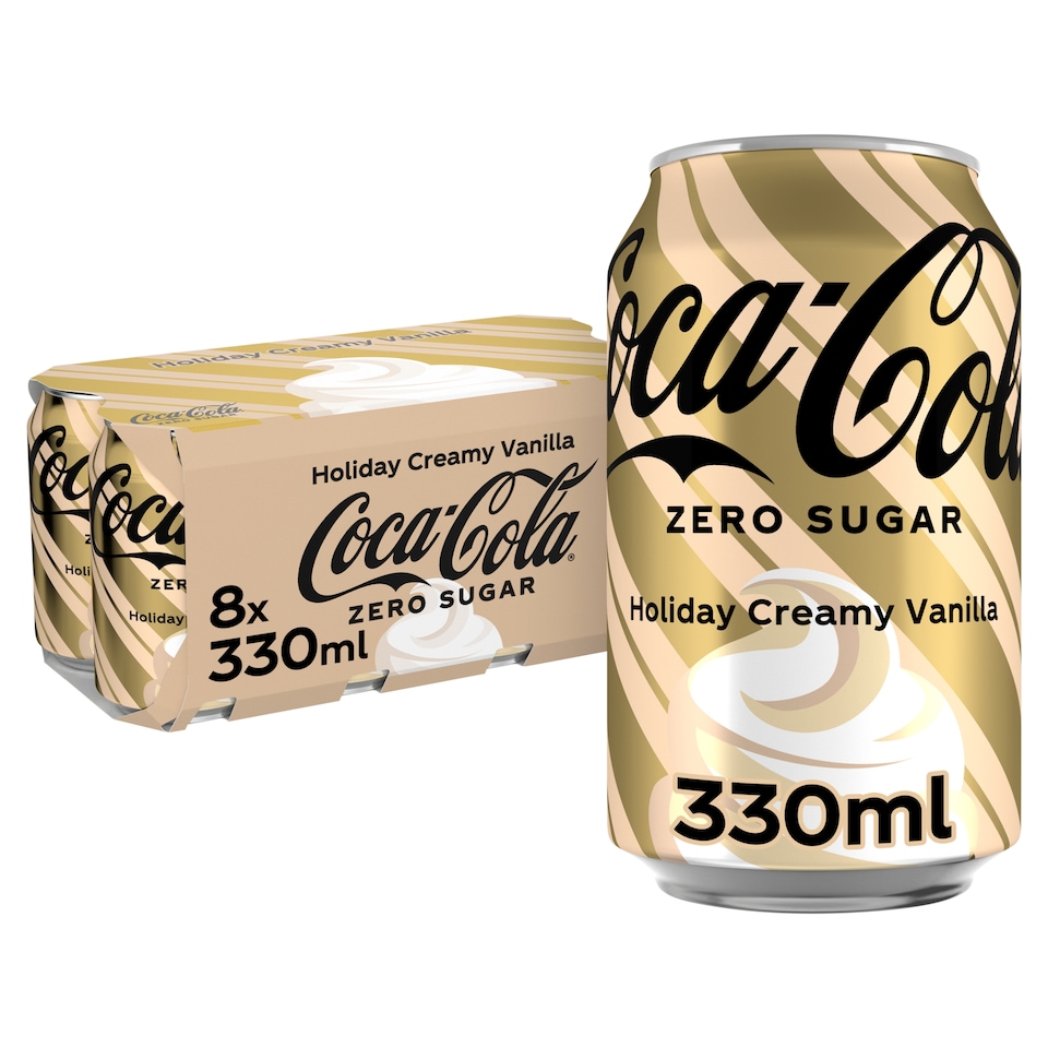 image 1 of Coca Cola Zero Sugar Holiday Creamy Vanilla 8x330ml