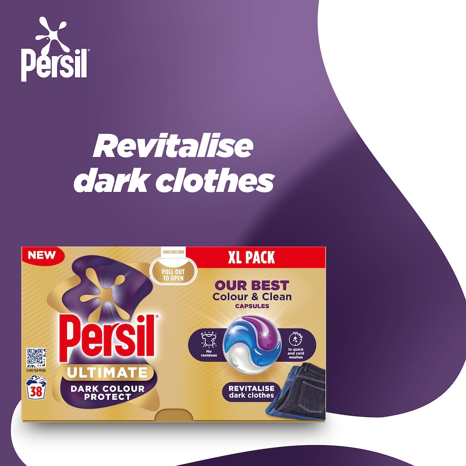 image 1 of Persil Ultimate Dark Colour Protect Laundry Washing Capsules 38 Washes 801.8g