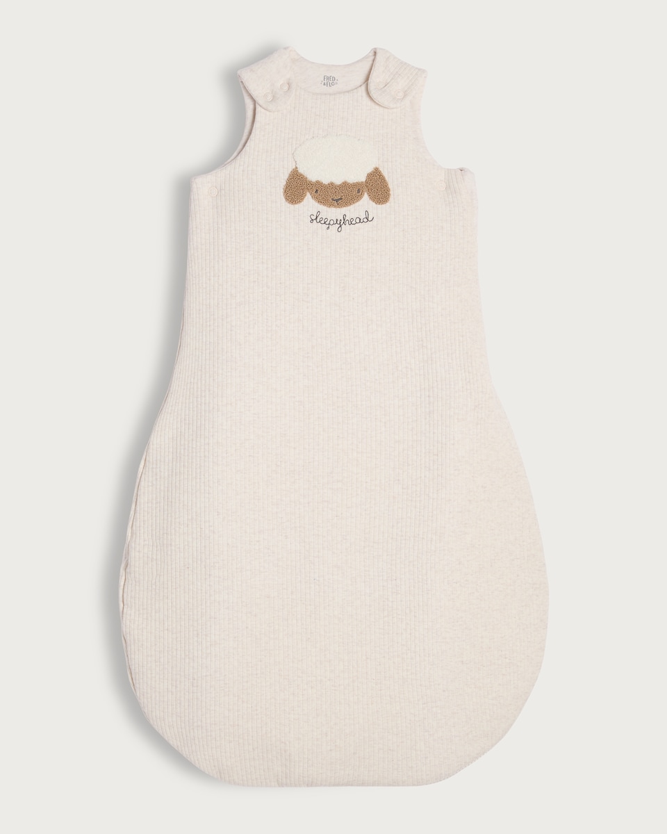 image 1 of F&F Baby Cotton Rich Sleepyhead Sheep 2.5 Tog Sleep Bag in Neutral/Natural