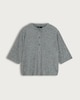 image 4 of F&F Button Front 3/4 Sleeved Cardigan in Grey Marl