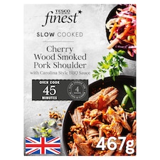 Tesco Finest Slow Cooked Cherrywood Smoked Pork Shoulder with Carolina BBQ sauce 467g