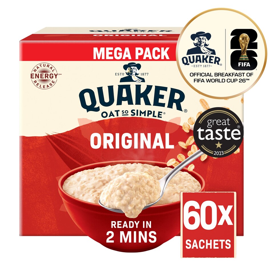 image 1 of Quaker Oat So Simple Original Porridge 60 Sachet 1.62Kg