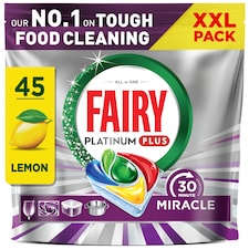 Fairy Platinum Plus 30 Minute Miracle Lemon 45 Dishwasher Tablets 741g