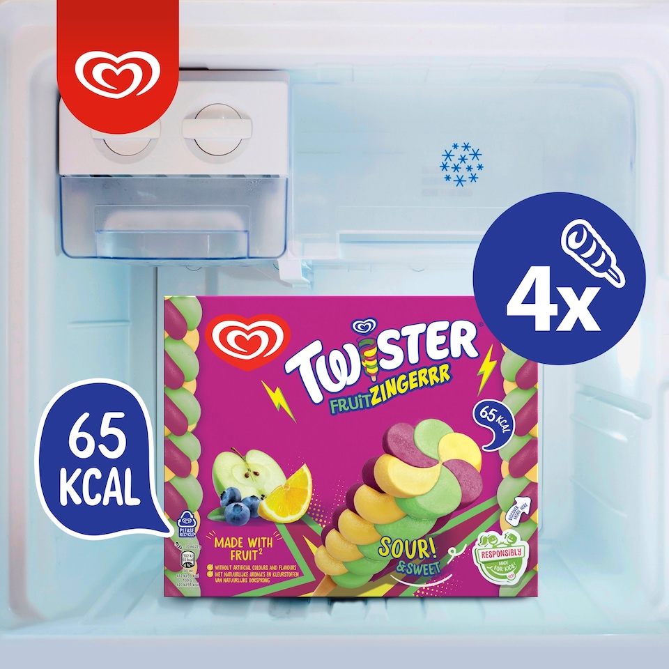 image 1 of Wall's Twister Fruit Zingerrr Ice Lollies 4x70ml