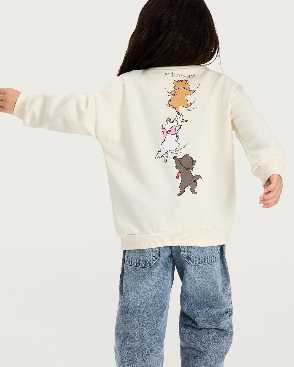 image 1 of Disney Aristocats Cotton Rich Printed Sweatshirt in Multi