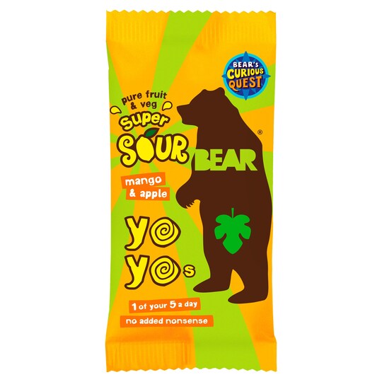 Bear Yoyo Sours Mango & Apple Fruit Snack 20G Tesco Groceries