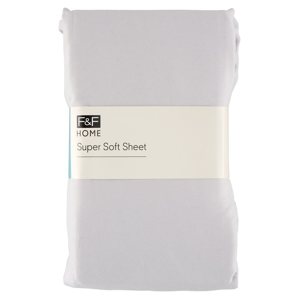 F&F Home Silver Super Soft Fitted Sheet 160 x 200 cm