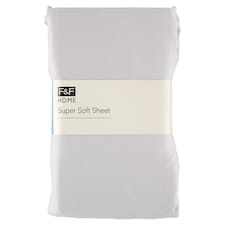 F&F Home Silver Super Soft Fitted Sheet 160 x 200 cm