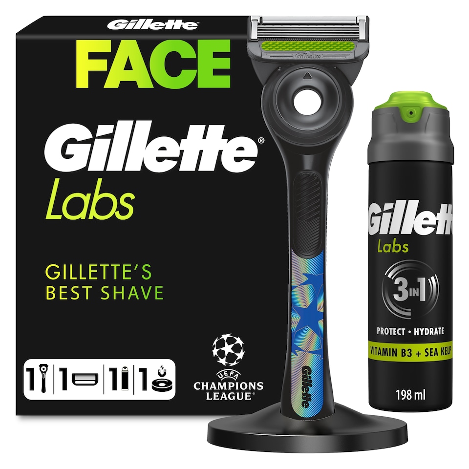 image 1 of Gillette Labs Champions League Razor, Stand & Gel Giftset