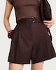 image 2 of The F&F Edit Lyocell Blend Pleated Co-ord Shorts in Chocolate