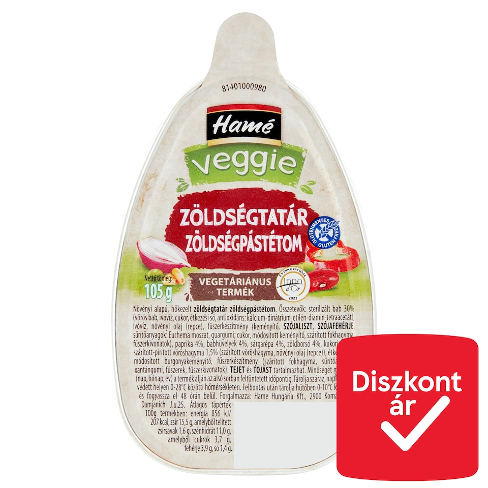 Hamé Veggie zöldségtatár zöldségpástétom 105 g