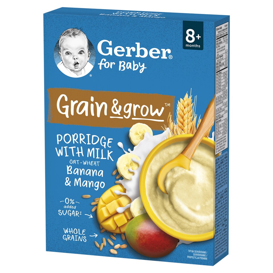 Gerber banános mangós tejpép, 8 hónapos kortól 200 g  1. kép