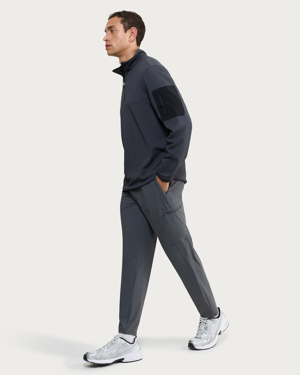 image 1 of F&F Active TECHSPORT Regular Fit Half Zip Sweatshirt in Grey