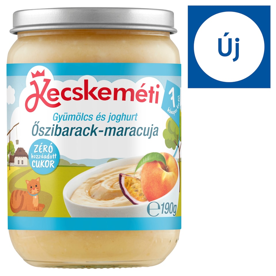 Kecskeméti Organic Fruit and Yogurt Peach Passion Fruit Baby Dessert 7 Months+ 190 g