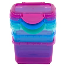 Tesco Snack Pots Assorted Colours 3 Pack 350ml