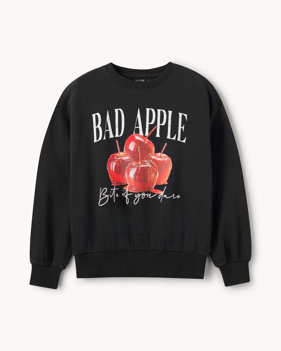 image 1 of F&F Cotton Rich Halloween Print Sweatshirt in Grey