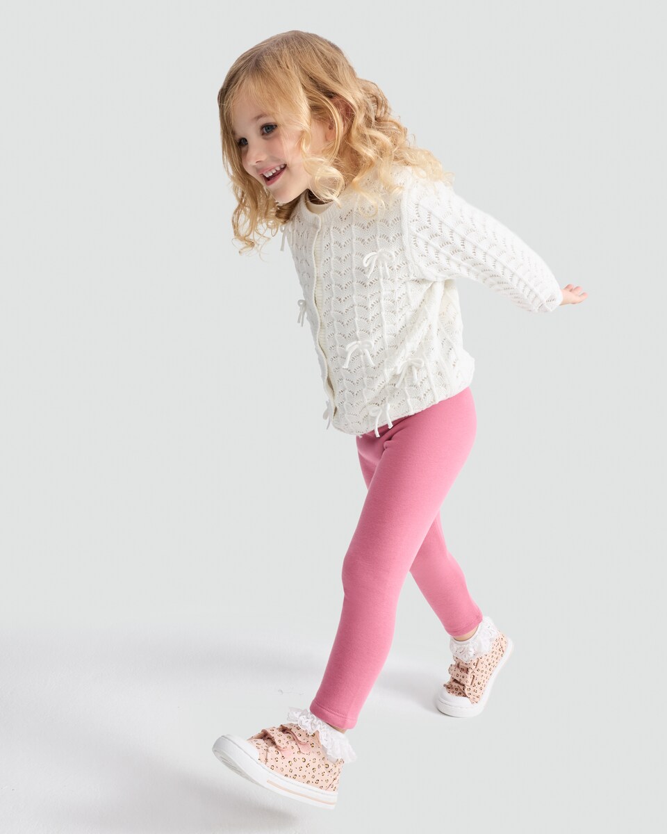 image 1 of F&F Girls 2-Pack Fleece Lined Leggings  in Multi