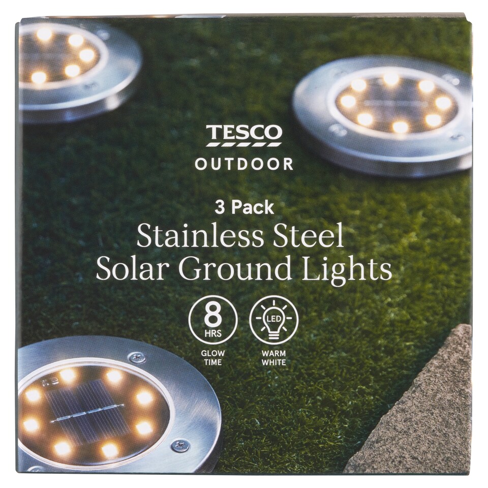 Tesco Outdoor rozsdamentes acél napelemes lámpa 3 db