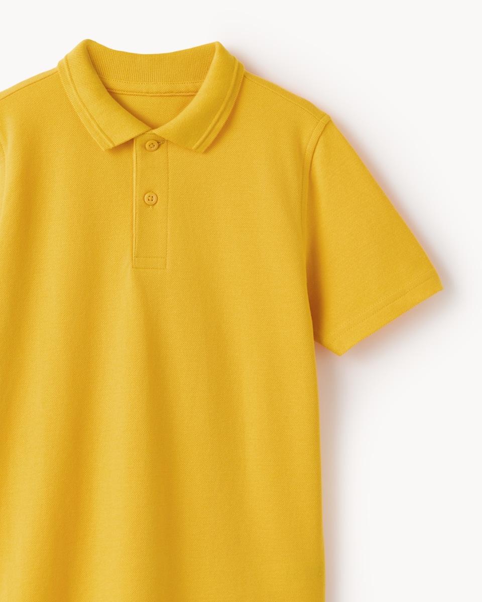 image 1 of F&F School Boys 3-Pack Pure Cotton Regular Fit Polo Shirts in Gold